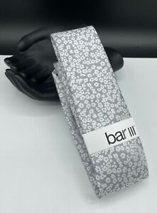 Bar III Men's Silk Blend Tie ~ Gray & White ~ Floral ~ Narrow ~ MSRP: $55.