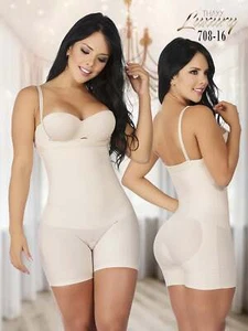 Thaxx Luxury Shapewear Women's Strapless Short Bodysuit, Beige - Picture 1 of 6