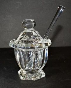 Vintage Firmado baccarat Francia Cristal Bretagne Jam / Jalea Bote Con Cuchara - Imagen 1 de 5