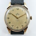 Vintage Smiths De Luxe 17 Jewels Yellow Gold 9ct Mechanical Wristwatch 31mm 1953