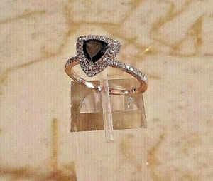 Half Carat Brown Trillion Diamond, Rose Gold Mount-Engagement or Right Hand Ring - Picture 1 of 8