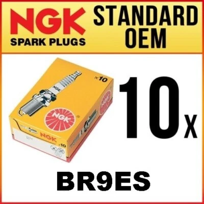 NGK BR9ES KIT 10 CANDELE DI ACCENSIONE ORIGINALE NGK BR9ES CON RESISTENZA - Immagine 1 di 3