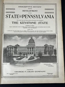 Antik 1917 Historisch Industrie Landwirtschaft Pennsylvania Graviert Karten Buch - Bild 1 von 24