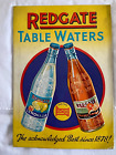 Vintage Redgate Table Waters Cardboard Stand-Up Soda Sign 9 1/2 x 14 UK
