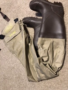 Cabela's Mens Tan Mid-Chest Waders Nylon Rubber Fly Fishing 83-1849 - Size 4 - Picture 1 of 16