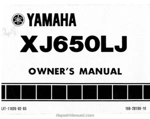 Yamaha XJ650LJ 1982 Seca turbo dueño manual - Imagen 1 de 1