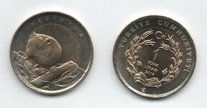 Turkey 1 lira 2016 "Dormouse" BiMetallic KM New UNC - Picture 1 of 3