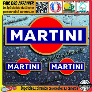 3 Stickers autocollant Martini sponsor Rallye Moto F1 Racing sport le mans decal