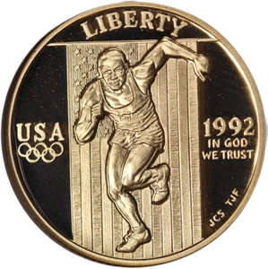 1992-W Olympics Commemorative Gold $5 NGC PF70 Ultra Cameo - STOCK - Picture 1 of 4