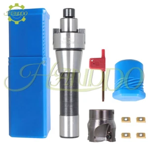 Eje de fresado de vástago R8 FMB22 y fresado de extremo CNC 400R 50 MM + 4 piezas insertos APMT1604 - Imagen 1 de 20
