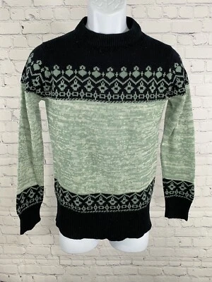 Suéter de Colección Montgomery Ward Negro Verde Tejido con Cable Manga Larga para Hombres 34 Foto 1 de 4