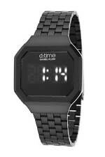 Daniel Klein 34mm Square Retro Digital Mens Watch Touchscreen Black SS Watch