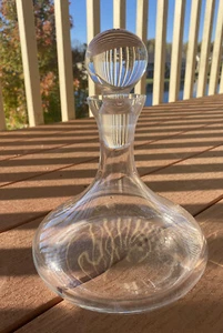 Lenox 9” Crystal Clear Drop Decanter Barware Vintage MCM Bar Whiskey Spirits - Picture 1 of 2