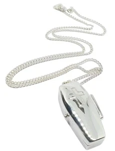 Coffin Locket Pendant Large 925 Sterling Silver 20" Strong Chain Gothic Boxed Uk - Picture 1 of 18
