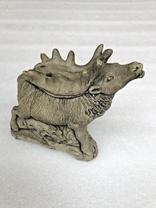 Vtg Mt St Helens ELK Sculpture from Volcanic Ash Hand Crafted Carved 5.5" Tall - Picture 1 of 15