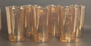 Occhiali da bere vintage Lusterware color oro con design esagonale set di 6 - Foto 1 di 4