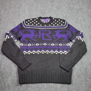 Ralph Lauren Purple Label Kaschmir Pullover Herren S schwarz Fair Isle Hirsch $ 1995 - Bild 1 von 8