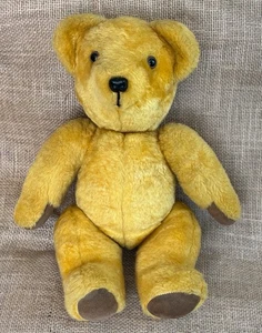 Oso de peluche articulado dorado vintage Jane’s Originals animal de peluche Inglaterra - Imagen 1 de 10