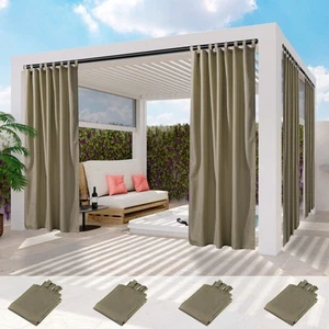 8 Pack 54"x120" Outdoor Curtain Panel Tab Top UV30+ Porch Pergola Backyard - Picture 1 of 9
