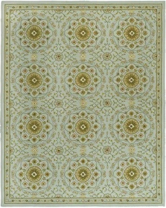 Chelsea Collection Area Rug - 9' x 12', Teal & Green, Hand-Hooked French Coun... - Picture 1 of 2