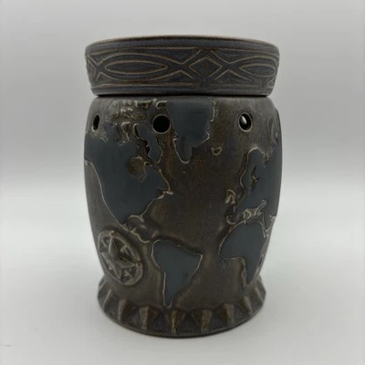 Calentador de cera Scentsy Magallanes globo terráqueo tamaño completo cera fusión mapa del mundo - retirado Foto 1 de 4