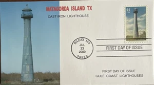 Faro de la Costa del Golfo Romp Cachets 4409 Isla Matagorda Hierro Fundido Texas 4 Bares - Imagen 1 de 1