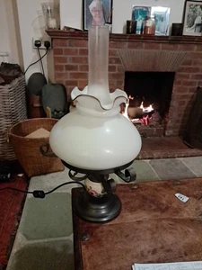 Vintage elektrische Tischlampe Öllampe Stil mit Epoche Keramik 50 cm hoch - Bild 1 von 8