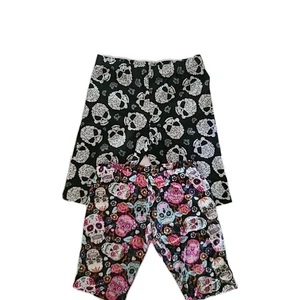 New Lot Of 2 Sugar Skulls Leggings No Boundaries Girls Size Medium 7-9 Years - Picture 1 of 5