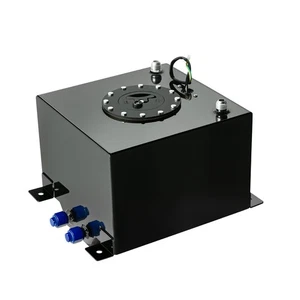 5 Gallon Fuel Cell Gas Tank Aluminum with Level Sender Black Street Drift - Picture 1 of 7