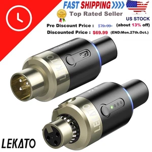 LEKATO 5.8G Wireless Microphone Transmitter Receiver System Plug On XLR 100ft - Picture 1 of 12