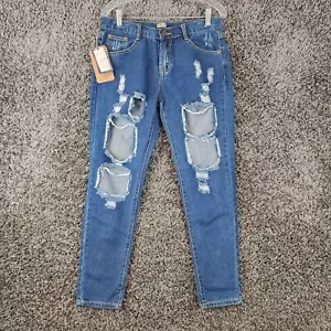 We're Denim Wear Womens Distressed Skinny Blue Jeans Size 29 - Picture 1 of 8