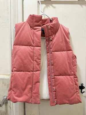 Colete acolchoado Polo Ralph Lauren feminino veludo elástico rosa pêssego tamanho XL - Imagem 1 de 4
