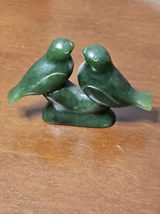 Nephrit Jade Lovebirds handgeschnitzte Steinfiguren - Bild 1 von 4