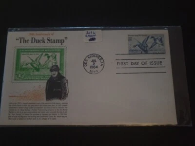 1984 #2092 First Day Issue Duck Stamp Cover 50th Anniversary of the Duck Stamp - Image 1 of 4