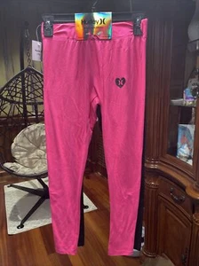 Hurley 2-Pack Girls Leggings Pink-black Comfort Ultra Soft Stretch New With Tags - Picture 1 of 6