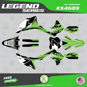 Graphics Decal Kit for Kawasaki KX450X 2021 2022 2023 Legend - Green - Picture 1 of 6