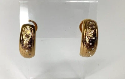 Premier Designs Jewelry JUDITH Half Hoop Clip Pierced Gold Plated Earrings 102 - Image 1 of 3