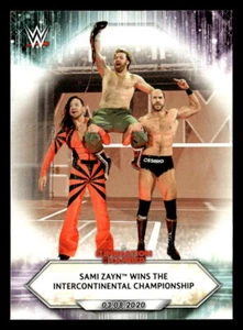 2021 Topps WWE #34 Sami Zayn Wins the Intercontinental Championship - Picture 1 of 2