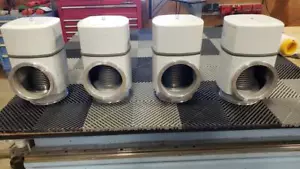 Lot of 4 Pfeiffer EVB 160 PA High Vacuum Right Angle Valves / Grade B - Picture 1 of 9