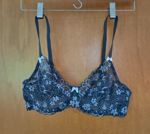 Sujetador Adore Me 36C azul floral encaje con aros cierre trasero - Imagen 1 de 7