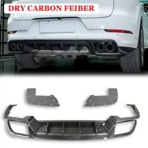 DRY carbon fiber Rear Bumper Spoiler FOR Porsche Cayenne KTK 2018-23 - Picture 1 of 5