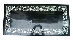 18"x24" Marble Coffee Table Top Mother of Pearl Floral Inlaid Living Decor B709