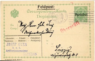 Bosnia & Herzegovina POSTAL CARD-MILITARY-HG:I2-Feldpost-Portofrei-LOWER CASE LE - Image 1 of 2