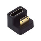 HDMI Adapter Mini Stecker zu Standard Buchse U Turn 180° Winkel Kabel in Schwarz