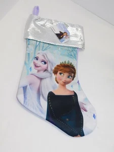Disney Frozen Christmas Stocking Gift Purple Shiny Anna Elsa - Picture 1 of 8