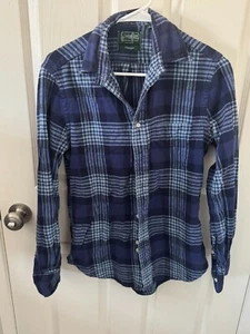 Vintage Gitman Bros Men's Plaid Flannel  L/S Blue Button Down Shirt Sz S USA - Picture 1 of 3