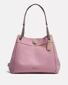 Coach 36855 Turnlock Edie in Pink Leather Shoulder Bag/gun Metal/ $375 Retail - Picture 1 of 21