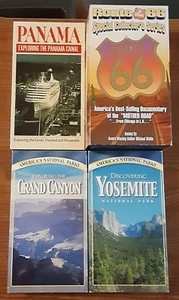 Vintage VHS LOT of 4 destination exploring Panama Yosemite Route 66 Grand Canyon - Picture 1 of 23