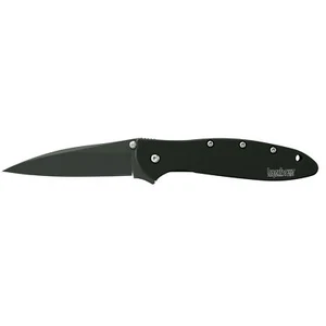 Kershaw Leek 3" Assisted Folding Knife Clip Point Plain Edge 14C28N Satin Black - Picture 1 of 2