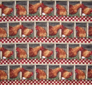 Country Rustic Fabric - Sunny Side Farm Rooster Stripe - Springs YARD - Picture 1 of 1